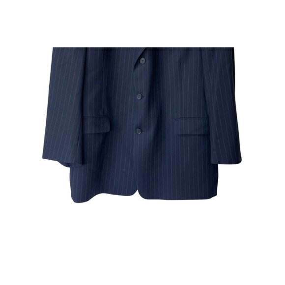 Hart Schaffner Marx Comfort‎ Blazer 46R Navy Blue Striped Old Money Quiet Luxury - Picture 3 of 10
